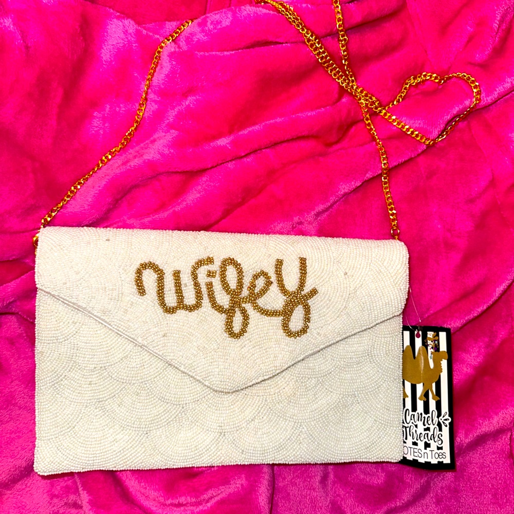 Beaded bridal clutch